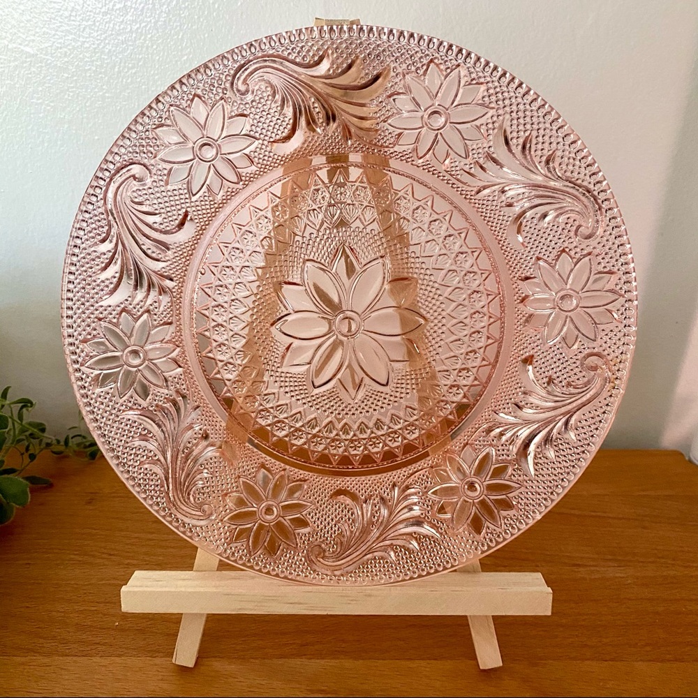 Vintage Anchor Hocking Pink Glass Dessert Plate
